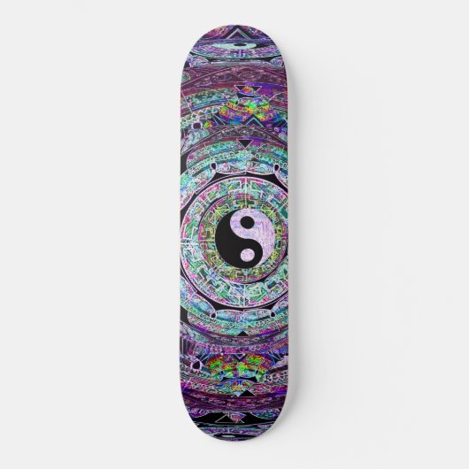 Yin Yang Mandala Paars Persoonlijk Skateboard (Voorkant)