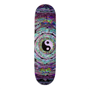Yin Yang Mandala Paars Persoonlijk Skateboard