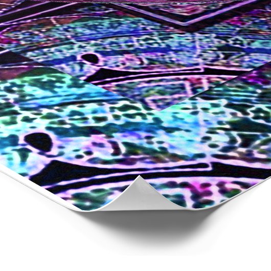 Yin Yang Mandala Paars Poster (Hoek)