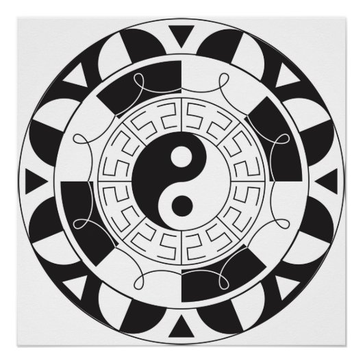 Yin Yang Mandala Perfect Poster (Voorkant)