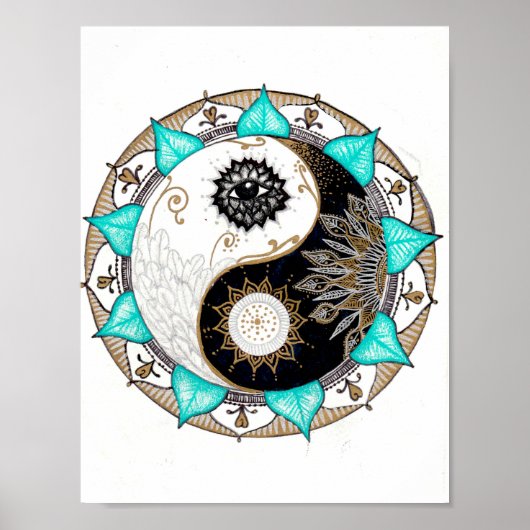 Yin Yang Mandala Poster (Voorkant)