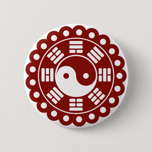 Yin Yang Mandala Ronde Button 5,7 Cm (Voorkant)