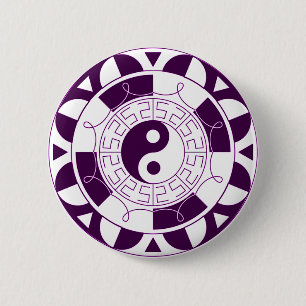 Yin Yang Mandala Ronde Button 5,7 Cm