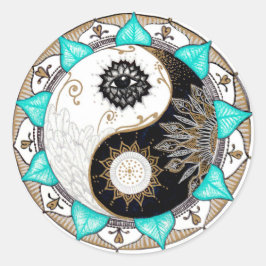 Yin Yang Mandala Ronde Sticker