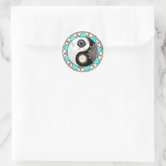 Yin Yang Mandala Ronde Sticker (Tas)