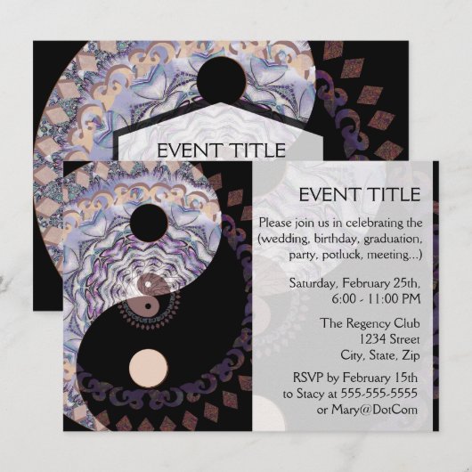 Yin Yang Mandala Symbol Kaart (Voorkant / Achterkant)