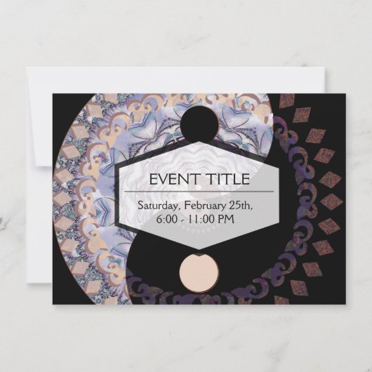 Yin Yang Mandala Symbol Kaart (Achterkant)