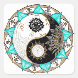 Yin Yang Mandala Vierkante Sticker