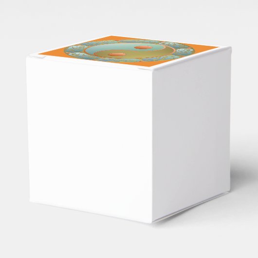 Yin Yang Medaillon Goud Turquoise Bedankdoosjes (Voorkant Zijde)