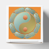 Yin Yang Medaillon Goud Turquoise Bedankdoosjes (Bovenkant)