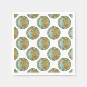 Yin Yang Medaillon Goud Turquoise Servet