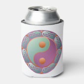 Yin Yang Medaillon Paars Turquoise Blikjeskoeler (Blikje Voorkant)