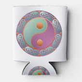 Yin Yang Medaillon Paars Turquoise Blikjeskoeler (Voorkant)