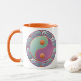 Yin Yang Medaillon Paars Turquoise Mok