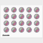 Yin Yang Medaillon Paars Turquoise Vierkante Sticker (Vel)