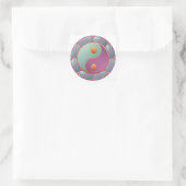 Yin Yang Medaillon Paars Turquoise Vierkante Sticker (Tas)