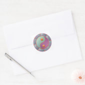 Yin Yang Medaillon Paars Turquoise Vierkante Sticker (Envelop)