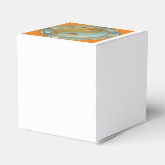 Yin Yang Medallion Gold Turquoise Bedankdoosjes (Achterkant)