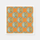 Yin Yang Medallion Gold Turquoise Servetten (Voorkant)