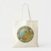 Yin Yang Medallion Gold Turquoise Tote Bag (Voorkant)