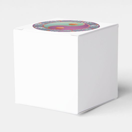 Yin Yang Medallion Violet Turquoise Bedankdoosjes (Voorkant Zijde)