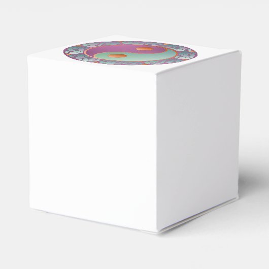 Yin Yang Medallion Violet Turquoise Bedankdoosjes (Achterkant)