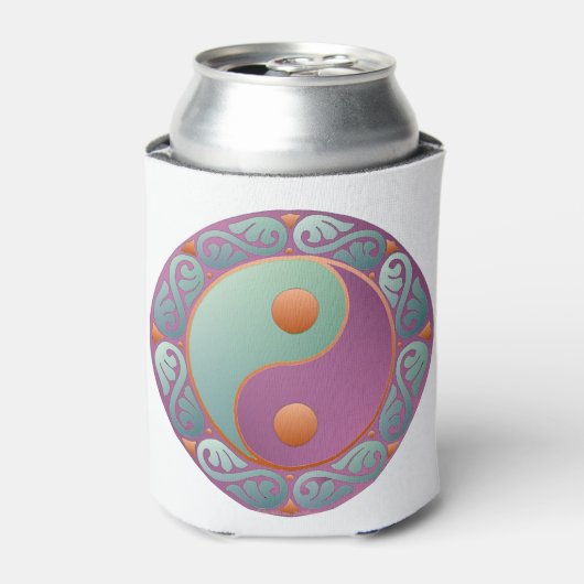 Yin Yang Medallion Violet Turquoise Blikjeskoeler (Blikje Voorkant)