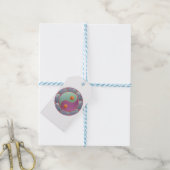 Yin Yang Medallion Violet Turquoise Cadeaulabel (Met Touw)