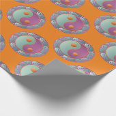 Yin Yang Medallion Violet Turquoise Cadeaupapier (Hoek)
