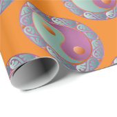 Yin Yang Medallion Violet Turquoise Cadeaupapier (Rol Hoek)