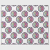 Yin Yang Medallion Violet Turquoise Cadeaupapier (Vlak)