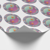 Yin Yang Medallion Violet Turquoise Cadeaupapier (Hoek)