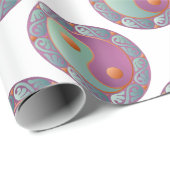 Yin Yang Medallion Violet Turquoise Cadeaupapier (Rol Hoek)