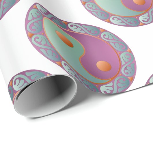 Yin Yang Medallion Violet Turquoise Cadeaupapier (Rol Hoek)