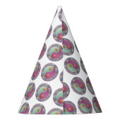 Yin Yang Medallion Violet Turquoise Feesthoedjes (Achterkant)