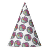 Yin Yang Medallion Violet Turquoise Feesthoedjes (Links)