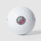 Yin Yang Medallion Violet Turquoise Golfballen (Voorkant)