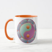 Yin Yang Medallion Violet Turquoise Mok (Links)