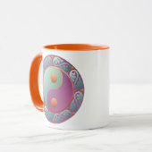 Yin Yang Medallion Violet Turquoise Mok (Voorkant links)