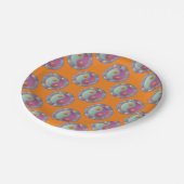 Yin Yang Medallion Violet Turquoise Papieren Bordje (Gekanteld)