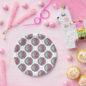 Yin Yang Medallion Violet Turquoise Papieren Bordje (Feest)