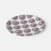 Yin Yang Medallion Violet Turquoise Papieren Bordje (Gekanteld)