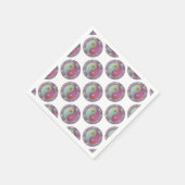 Yin Yang Medallion Violet Turquoise Servet (Hoek)