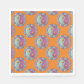 Yin Yang Medallion Violet Turquoise Servet (Voorkant)