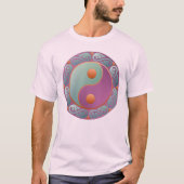 Yin Yang Medallion Violet Turquoise T-shirt (Voorkant)
