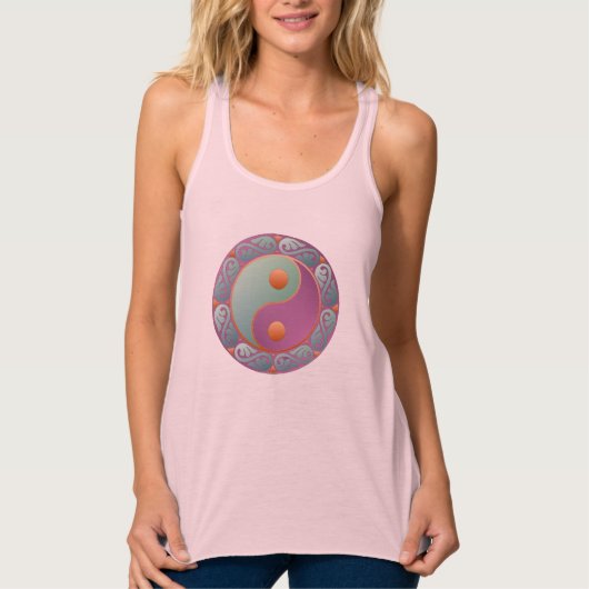 Yin Yang Medallion Violet Turquoise Tanktop (Voorkant)