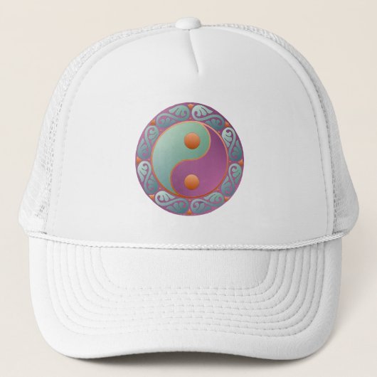 Yin Yang Medallion Violet Turquoise Trucker Pet (Voorkant)