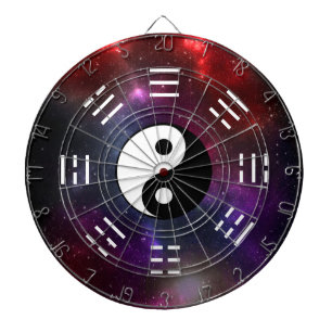 Yin Yang met Bagua Trigram Symbolen I-Ching Dartbord
