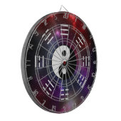 Yin Yang met Bagua Trigram Symbolen I-Ching Dartbord (Voorkant Links)