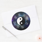 Yin Yang met Bagua Trigram Symbolen I-Ching Ronde Sticker (Envelop)